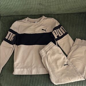 Puma Beige and Black Athletic Set